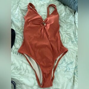 Kona Sol Terracotta Ribbed Swimsuit